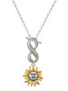 Silver Plated Enamel Sun - Custom Engraved Infinity Toggle Necklace: Personalized Jewelry Gift - Names, Initials, Dates, Bible Verses