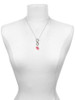 Silver Plated Hot Pink Hibiscus Flower - Custom Engraved Infinity Toggle Necklace