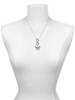 Silver Plated Large Lime Green & Blue Butterfly - Custom Engraved Infinity Toggle Necklace