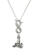Silver Plated Antiqued Lighthouse - Custom Engraved Infinity Toggle Necklace: Personalized Jewelry Gift - Names, Initials, Dates, Bible Verses