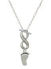 Silver Plated Foot - Custom Engraved Infinity Toggle Necklace: Personalized Jewelry Gift - Names, Initials, Dates, Bible Verses