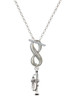 Silver Plated Trumpet - Custom Engraved Infinity Toggle Necklace: Personalized Jewelry Gift - Names, Initials, Dates, Bible Verses