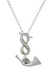 Silver Plated French Horn - Custom Engraved Infinity Toggle Necklace: Personalized Jewelry Gift - Names, Initials, Dates, Bible Verses