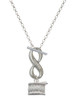Silver Plated Drum - Custom Engraved Infinity Toggle Necklace: Personalized Jewelry Gift - Names, Initials, Dates, Bible Verses