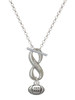 Silver Plated Mini Football - Custom Engraved Infinity Toggle Necklace: Personalized Jewelry Gift - Names, Initials, Dates, Bible Verses
