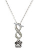 Silver Plated Small Paw - Custom Engraved Infinity Toggle Necklace: Personalized Jewelry Gift - Names, Initials, Dates, Bible Verses