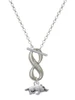 Silver Plated Antiqued Razorback - Custom Engraved Infinity Toggle Necklace: Personalized Jewelry Gift - Names, Initials, Dates, Bible Verses