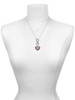 Silver Plated Large Pink Enamel Heart with Swirl Border - Custom Engraved Infinity Toggle Necklace