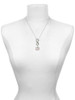 Silver Plated Heart Outline Looping Pink Ribbon - Custom Engraved Infinity Toggle Necklace