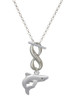 Silver Plated Shark - Custom Engraved Infinity Toggle Necklace: Personalized Jewelry Gift - Names, Initials, Dates, Bible Verses