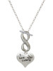 Silver Plated I love Cooking Heart with Chef Hat - Custom Engraved Infinity Toggle Necklace: Personalized Jewelry Gift - Names, Initials, Dates, Bible Verses