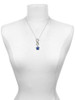 Silver Plated Large Royal Blue Paw - Custom Engraved Infinity Toggle Necklace