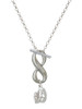 Silver Plated 3-D Tiara - Custom Engraved Infinity Toggle Necklace: Personalized Jewelry Gift - Names, Initials, Dates, Bible Verses