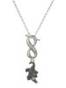 Silver Plated Alligator - Custom Engraved Infinity Toggle Necklace: Personalized Jewelry Gift - Names, Initials, Dates, Bible Verses