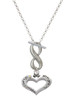 Silver Plated Heart with 3 AB Crystals - Courage Strength Wisdom - Custom Engraved Infinity Toggle Necklace: Personalized Jewelry Gift - Names, Initials, Dates, Bible Verses