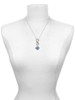 Silver Plated Large Paw with Blue Crystals - Custom Engraved Infinity Toggle Necklace