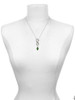 Silver Plated Christmas Lights - Green Resin - Custom Engraved Infinity Toggle Necklace