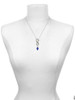 Silver Plated Christmas Lights - Blue Resin - Custom Engraved Infinity Toggle Necklace