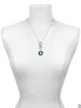 Silver Plated Green Resin Wreath with Crystals - Custom Engraved Infinity Toggle Necklace