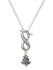 Silver Plated Antiqued Christmas Tree - Custom Engraved Infinity Toggle Necklace: Personalized Jewelry Gift - Names, Initials, Dates, Bible Verses
