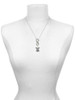 Silver Plated Antiqued Angel with Bow & Crystal - Custom Engraved Infinity Toggle Necklace
