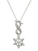 Silver Plated Snowflake with Clear Crystal - Custom Engraved Infinity Toggle Necklace: Personalized Jewelry Gift - Names, Initials, Dates, Bible Verses