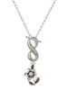 Silver Plated Flower with AB Crystal - Custom Engraved Infinity Toggle Necklace: Personalized Jewelry Gift - Names, Initials, Dates, Bible Verses