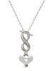 Silver Plated Large Heart with Cutout - Custom Engraved Infinity Toggle Necklace: Personalized Jewelry Gift - Names, Initials, Dates, Bible Verses