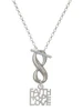 Silver Plated Faith Hope Love - Custom Engraved Infinity Toggle Necklace: Personalized Jewelry Gift - Names, Initials, Dates, Bible Verses