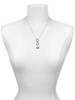 Silver Plated Small Red Enamel Present - Custom Engraved Infinity Toggle Necklace