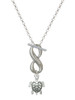 Silver Plated Sea Turtle - Custom Engraved Infinity Toggle Necklace: Personalized Jewelry Gift - Names, Initials, Dates, Bible Verses