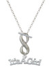 Silver Plated Large ''It's a Girl'' - Custom Engraved Infinity Toggle Necklace: Personalized Jewelry Gift - Names, Initials, Dates, Bible Verses