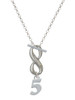 Silver Plated Number - 5 - Custom Engraved Infinity Toggle Necklace: Personalized Jewelry Gift - Names, Initials, Dates, Bible Verses