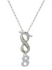 Silver Plated Number - 8 - Custom Engraved Infinity Toggle Necklace: Personalized Jewelry Gift - Names, Initials, Dates, Bible Verses