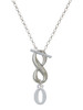 Silver Plated Number - 0 - Custom Engraved Infinity Toggle Necklace: Personalized Jewelry Gift - Names, Initials, Dates, Bible Verses