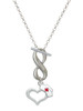 Silver Plated Open Heart with Nurse Hat - Custom Engraved Infinity Toggle Necklace: Personalized Jewelry Gift - Names, Initials, Dates, Bible Verses