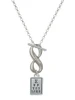 Silver Plated Eye Chart - Custom Engraved Infinity Toggle Necklace: Personalized Jewelry Gift - Names, Initials, Dates, Bible Verses