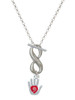 Silver Plated Healing Hand - Custom Engraved Infinity Toggle Necklace: Personalized Jewelry Gift - Names, Initials, Dates, Bible Verses