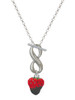 Silver Plated 3-D Chocolate Dipped Strawberry - Custom Engraved Infinity Toggle Necklace: Personalized Jewelry Gift - Names, Initials, Dates, Bible Verses