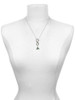 Silver Plated Small 2-D Green Trinity Knot - Custom Engraved Infinity Toggle Necklace