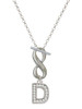 Silver Plated Crystal Initial - D - Custom Engraved Infinity Toggle Necklace: Personalized Jewelry Gift - Names, Initials, Dates, Bible Verses