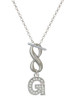 Silver Plated Crystal Initial - G - Custom Engraved Infinity Toggle Necklace: Personalized Jewelry Gift - Names, Initials, Dates, Bible Verses