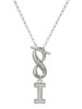 Silver Plated Crystal Initial - I - Custom Engraved Infinity Toggle Necklace: Personalized Jewelry Gift - Names, Initials, Dates, Bible Verses