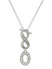Silver Plated Crystal Initial - O - Custom Engraved Infinity Toggle Necklace: Personalized Jewelry Gift - Names, Initials, Dates, Bible Verses