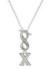 Silver Plated Crystal Initial - X - Custom Engraved Infinity Toggle Necklace: Personalized Jewelry Gift - Names, Initials, Dates, Bible Verses