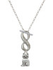 Silver Plated 2-D Smiling Cat - Custom Engraved Infinity Toggle Necklace: Personalized Jewelry Gift - Names, Initials, Dates, Bible Verses