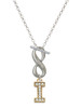 Gold-tone Crystal Initial - I - Custom Engraved Infinity Toggle Necklace: Personalized Jewelry Gift - Names, Initials, Dates, Bible Verses