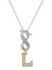 Gold-tone Crystal Initial - L - Custom Engraved Infinity Toggle Necklace: Personalized Jewelry Gift - Names, Initials, Dates, Bible Verses