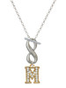 Gold-tone Crystal Initial - M - Custom Engraved Infinity Toggle Necklace: Personalized Jewelry Gift - Names, Initials, Dates, Bible Verses
