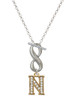 Gold-tone Crystal Initial - N - Custom Engraved Infinity Toggle Necklace: Personalized Jewelry Gift - Names, Initials, Dates, Bible Verses